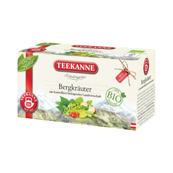 Teekanne Kräutergarten Bio Bergkräuter, 20 Teebeutel im Kuvert, 36g